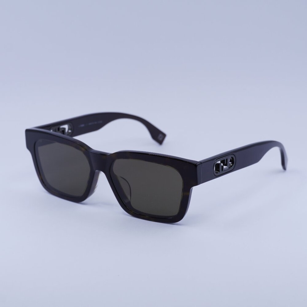 Fendi FE40107I 52E Sunglasses Havana Rectangle Frame, Brown Lenses